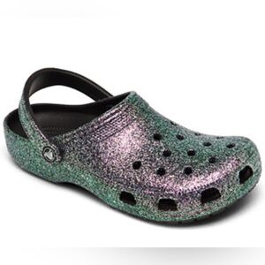 Crocs Green Sparkle Lined Clog Women’s 6